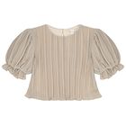 Girls Beige & Silver Trousers Set, 1, hi-res