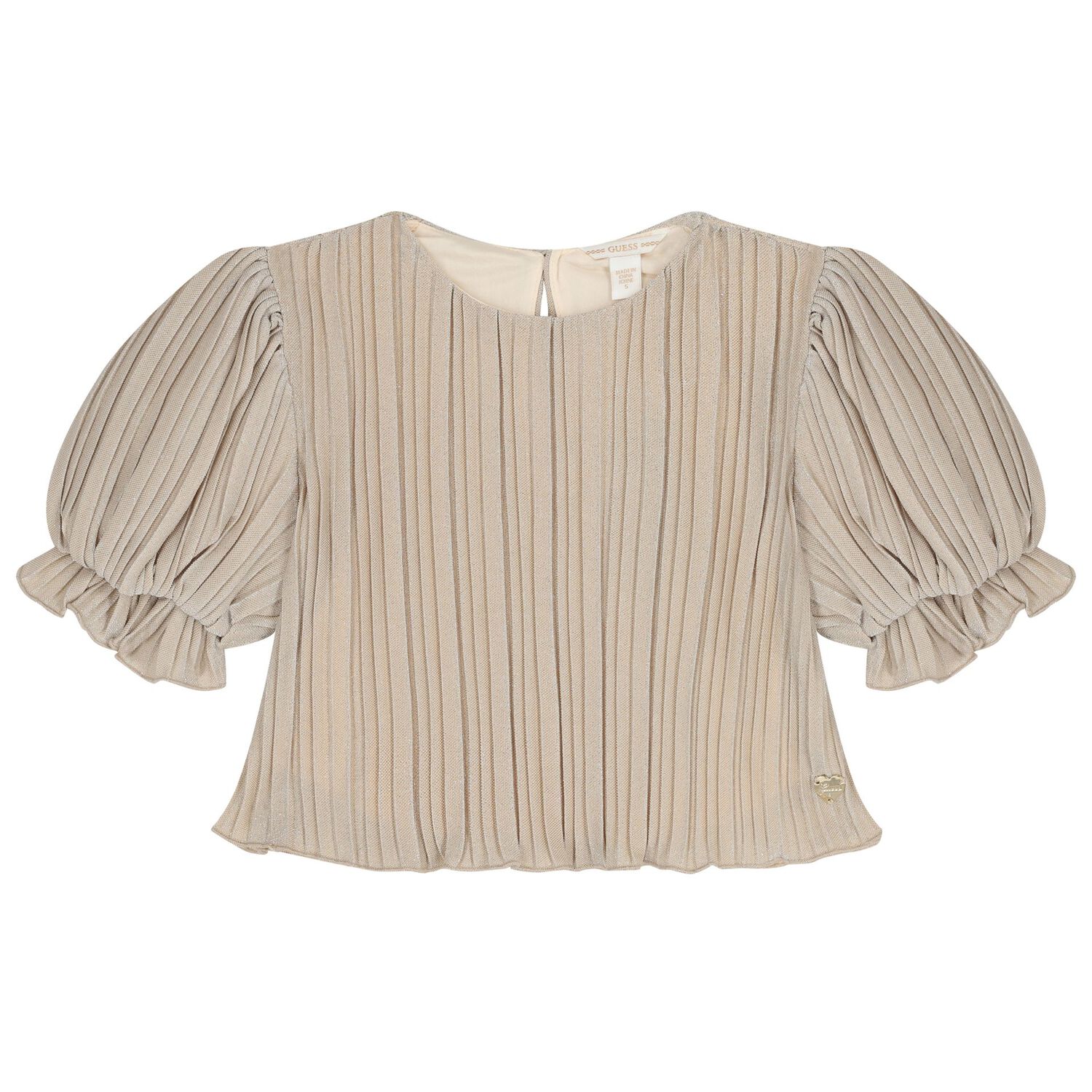 Girls Beige & Silver Trousers Set, 1, hi-res