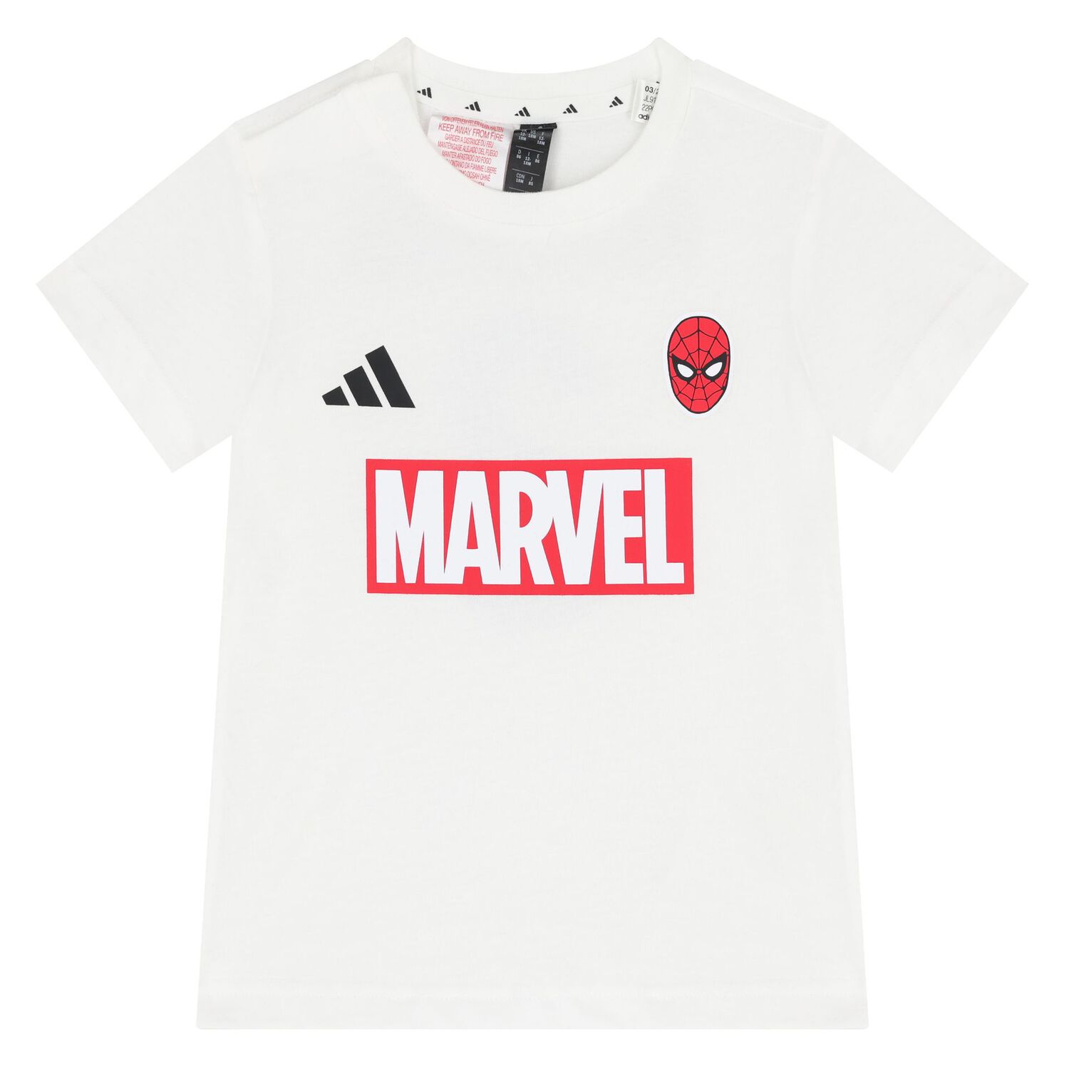 طقم شورتات أبيض وأخضر للأطفال الصغار بشعار مارفل, 1, hi-res