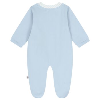 Baby Boys Blue Logo Babygrow