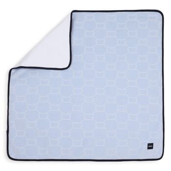 Baby Boys Blue & White Logo Blanket