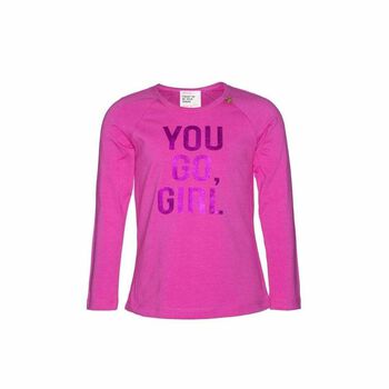 Girls Pink Slogan Top