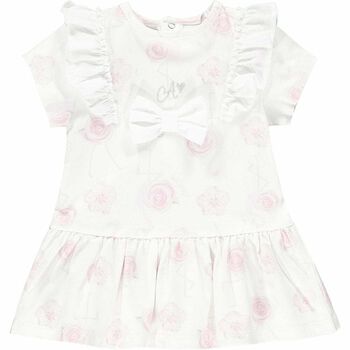 Younger Girls Pink & White Dress