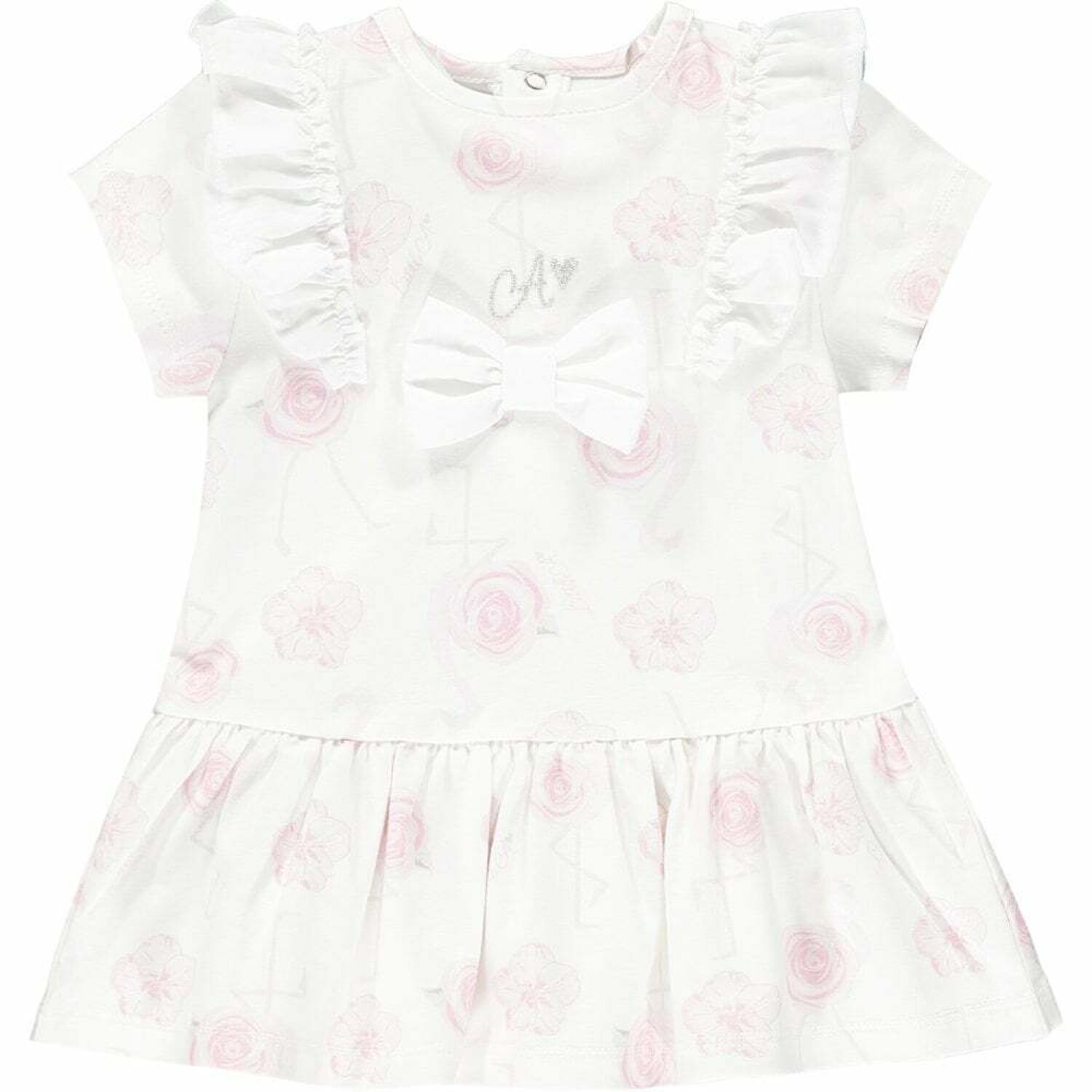 Younger Girls Pink & White Dress, 1, hi-res image number null