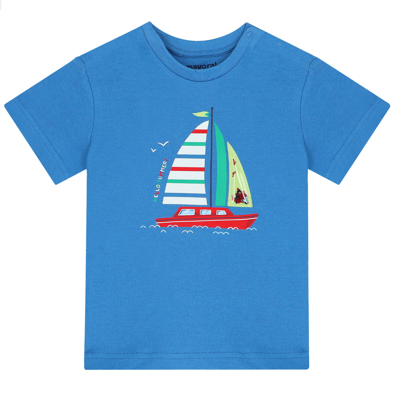 Younger Boys Blue Sail Boat T-Shirt, 1, hi-res image number null