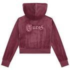 Girls Pink Logo Hooded Zip Up Top, 1, hi-res