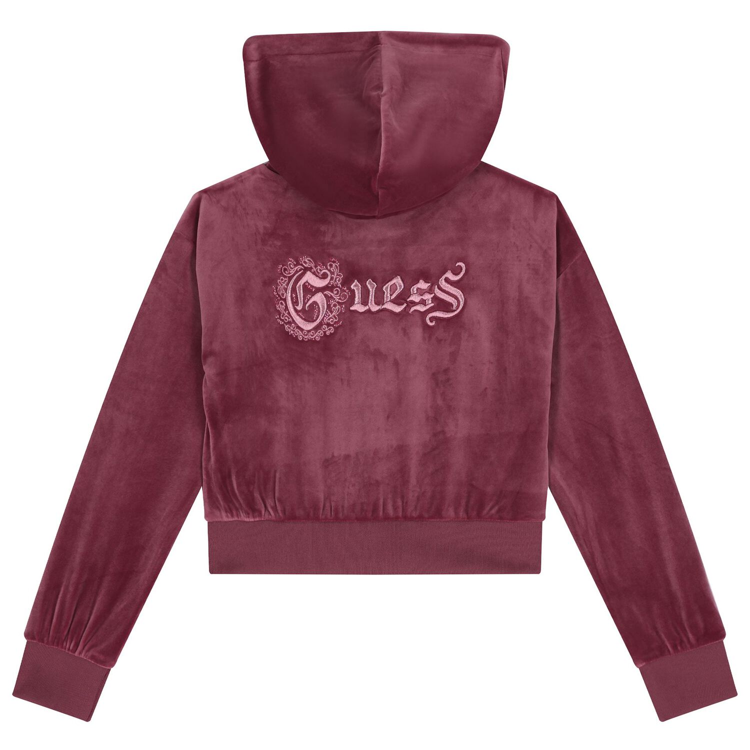 Girls Pink Logo Hooded Zip Up Top, 1, hi-res