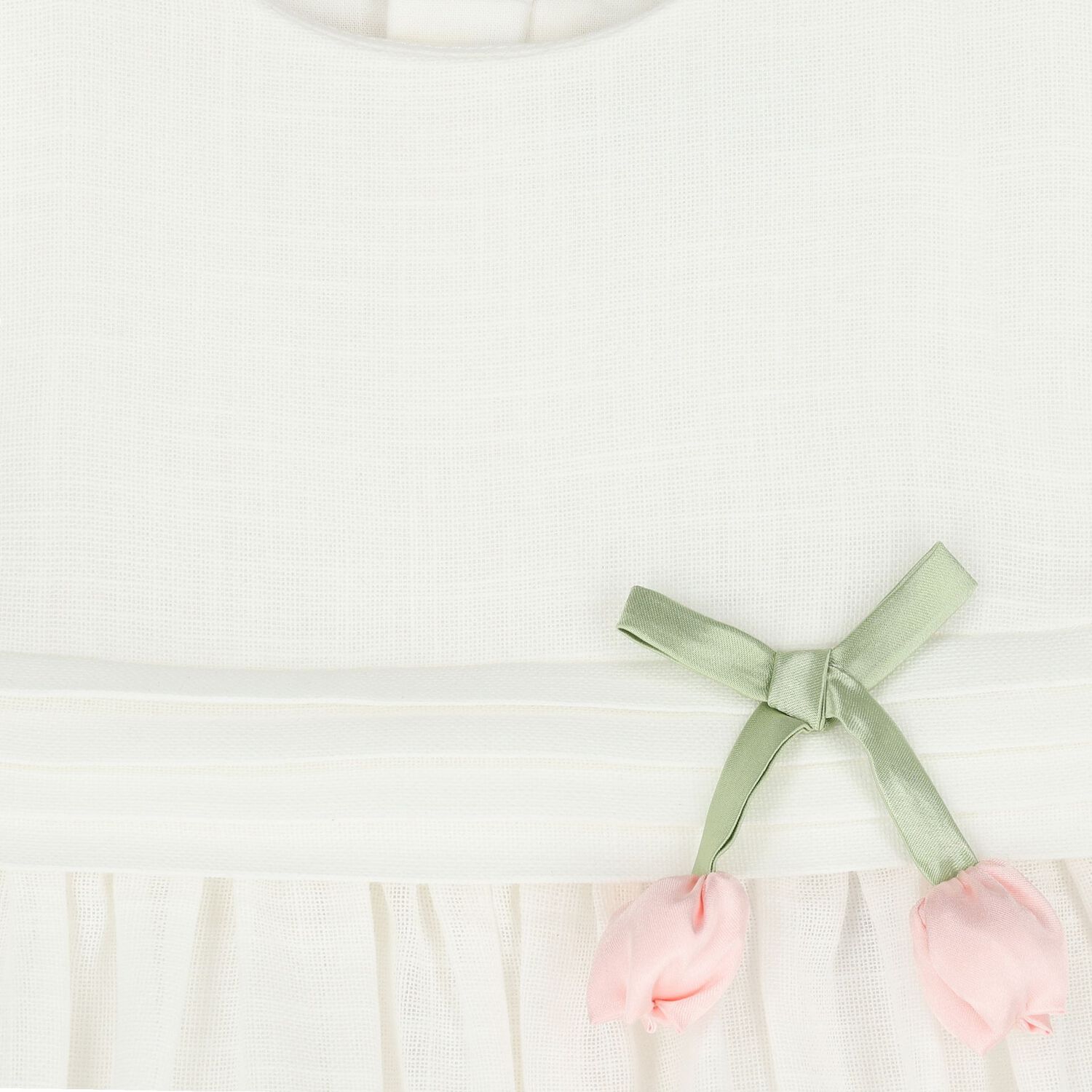 Younger Girls White Bow Dress, 1, hi-res