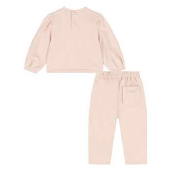 Younger Girls Pink Heart Logo Tracksuit