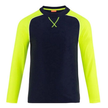 Boys Navy and Neon Long Sleeve Rash Vest UPF 50+