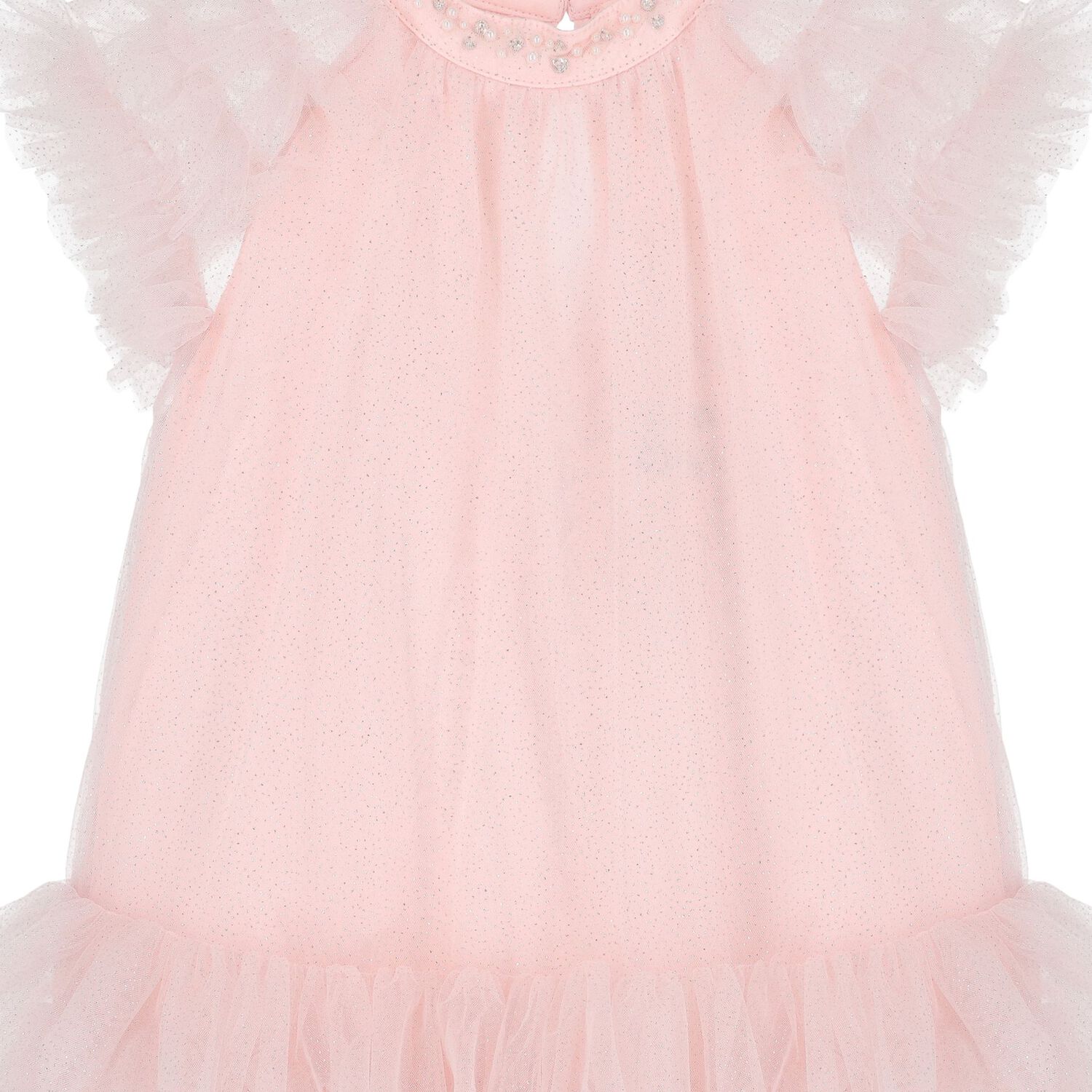 Baby Girls Pink Glitters Tulle Dress Set, 1, hi-res