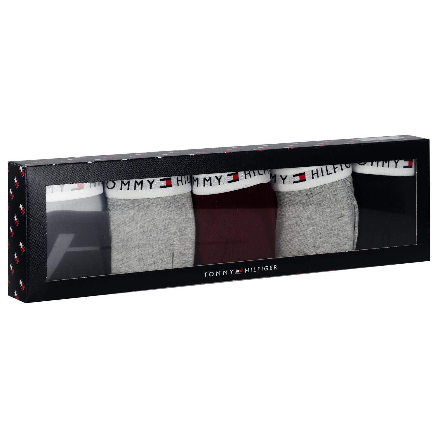 Boys Navy Blue, Grey & Burgundy Boxer Shorts ( 5-Pack ), 1, hi-res