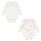 Baby Girls Ivory & Pink Balloon Bodysuits ( 2-Pack ), 2, hi-res
