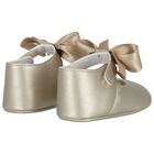 Baby Girls Gold Bow Pre Walker Shoes, 3, hi-res