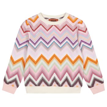 Girls Multi-Coloured Zig Zag Sweatshirt