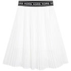 Girls White Pleated Logo Skirt, 1, hi-res