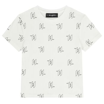 Boys Mini Me White Logo T-Shirt