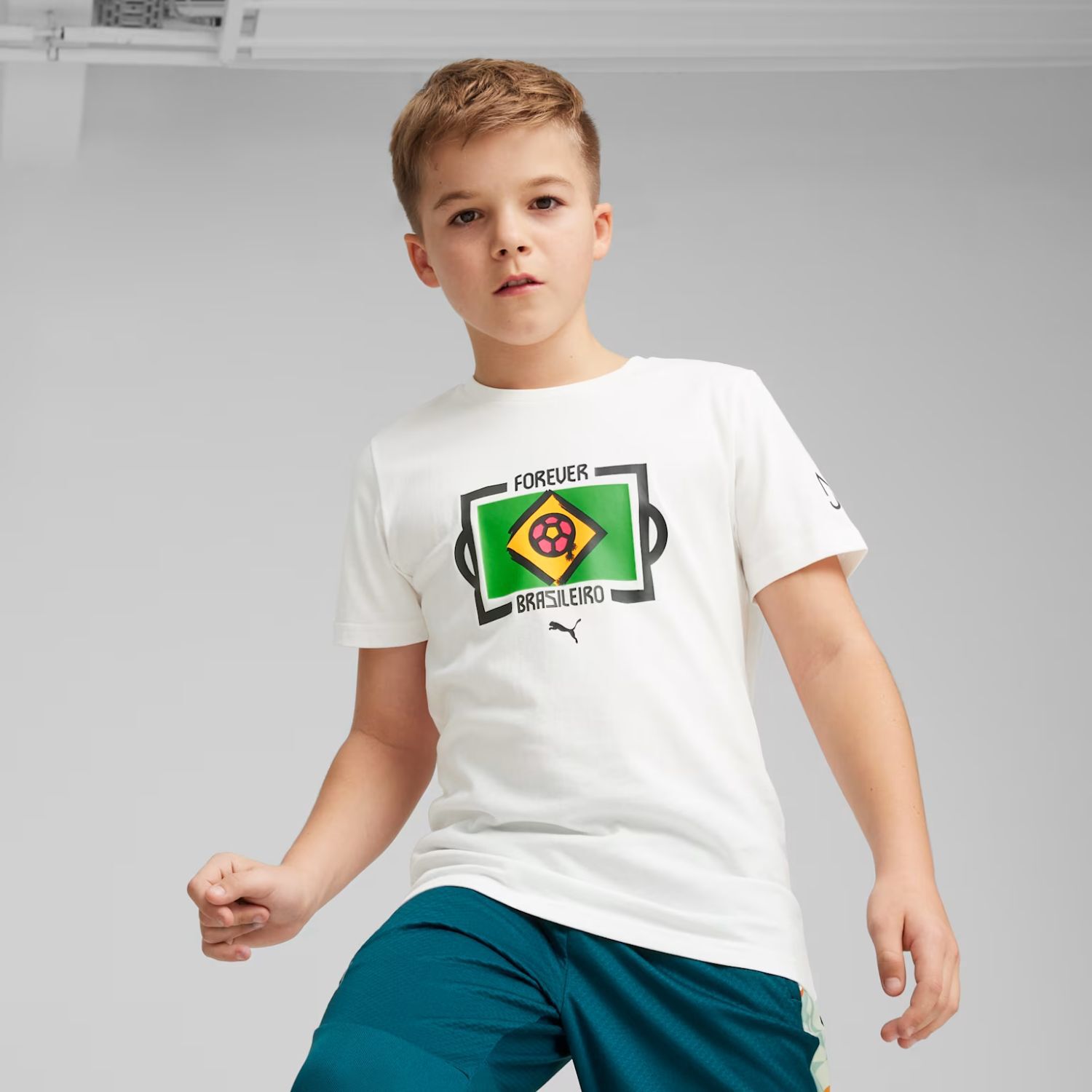 Boys White Logo T-Shirt, 1, hi-res