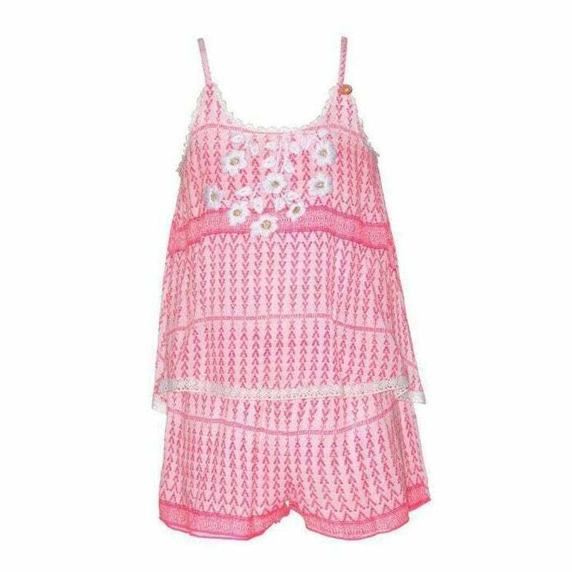 Mim Pi Girls White Pink Playsuit Junior Couture Oman