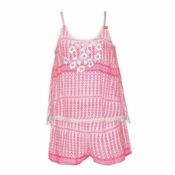 Girls White & Pink Playsuit