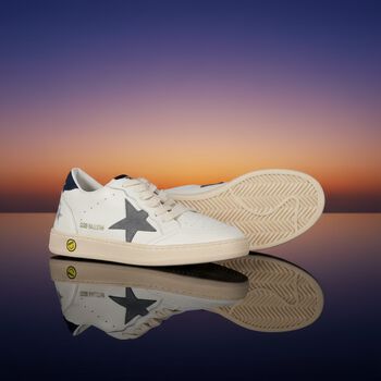 Ivory & Grey Logo Trainers