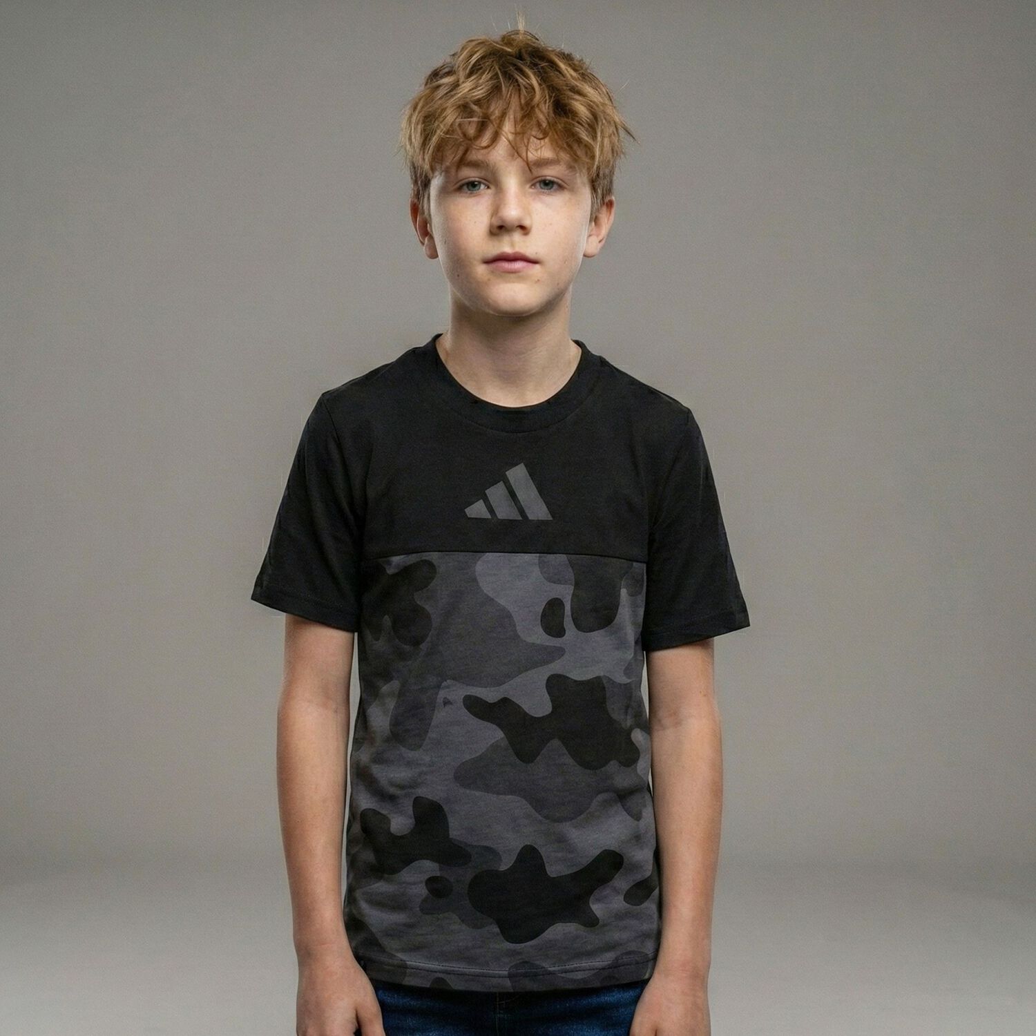 Boys Black Camoflauge T-Shirt, 1, hi-res