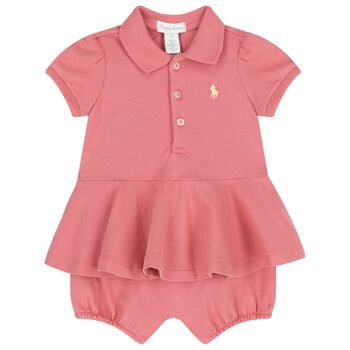 Baby Girls Pink Logo Romper