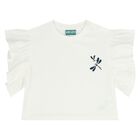 Younger Girls White & Navy Blue Dragonflies Leggings Set, 1, hi-res