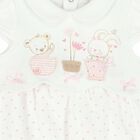 Baby Girls White & Pink Romper, 1, hi-res