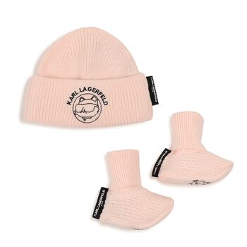 Baby Girls Pink Hat & Bootie Choupette Gift Set