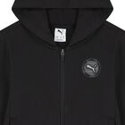 Boys Black Logo Hooded Zip Up Top, 1, hi-res