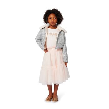 Girls Silver Sequin Jacket