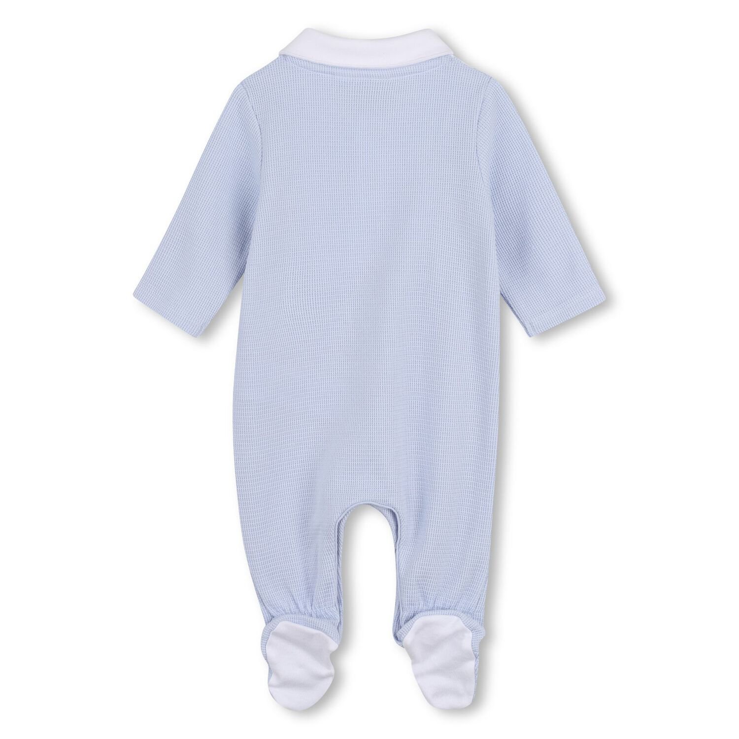 Baby Boys Blue & White Polo Babygrow, 1, hi-res
