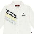Younger Boys White Logo Shirt, 1, hi-res