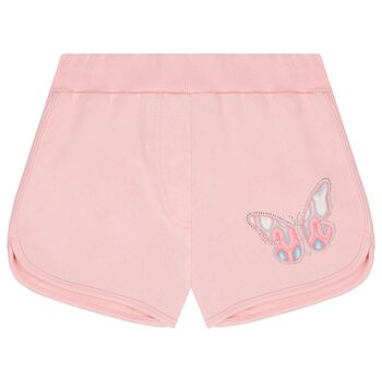 Girls Pink Butterfly Shorts