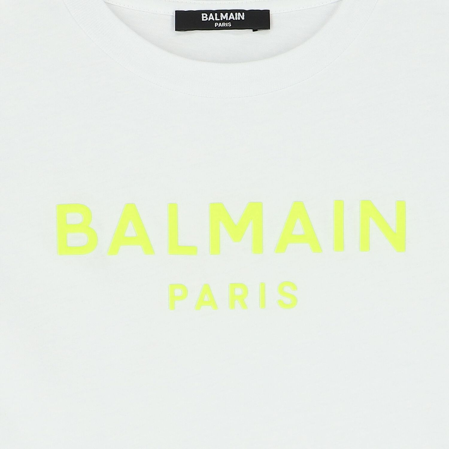 Boys White & Neon Yellow Logo T-Shirt, 1, hi-res