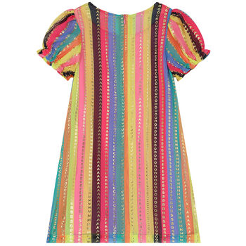 Girls Pink & Gold Logo Bag Dress