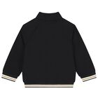 Younger Boys Black Zip Up Top, 1, hi-res