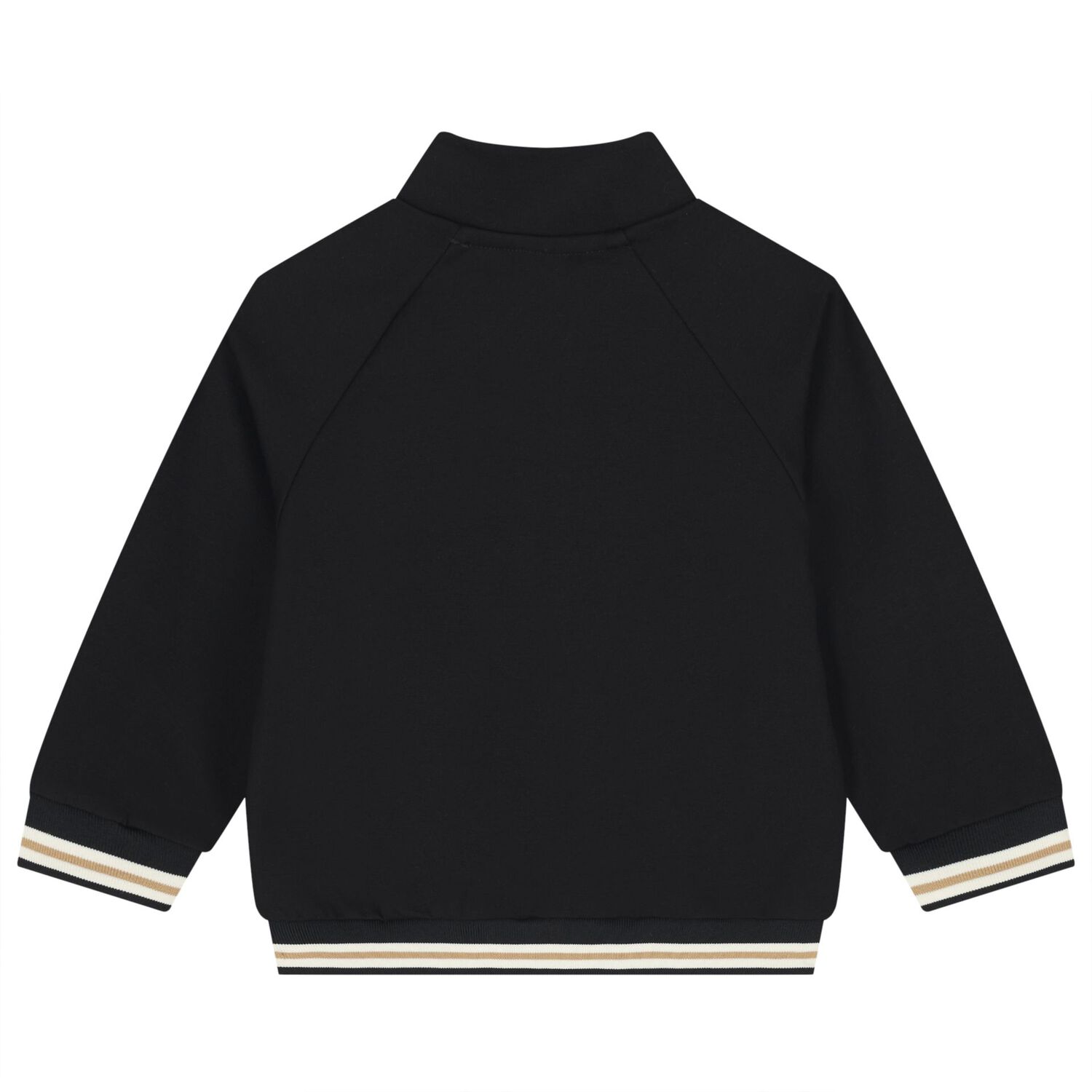 Younger Boys Black Zip Up Top, 1, hi-res