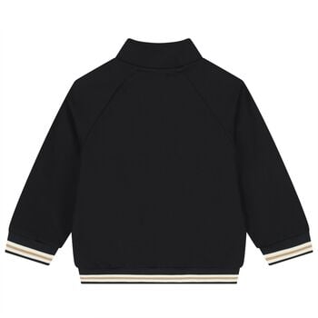 Younger Boys Black Zip Up Top