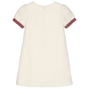 Girls Ivory Boucl&eacute; Dress