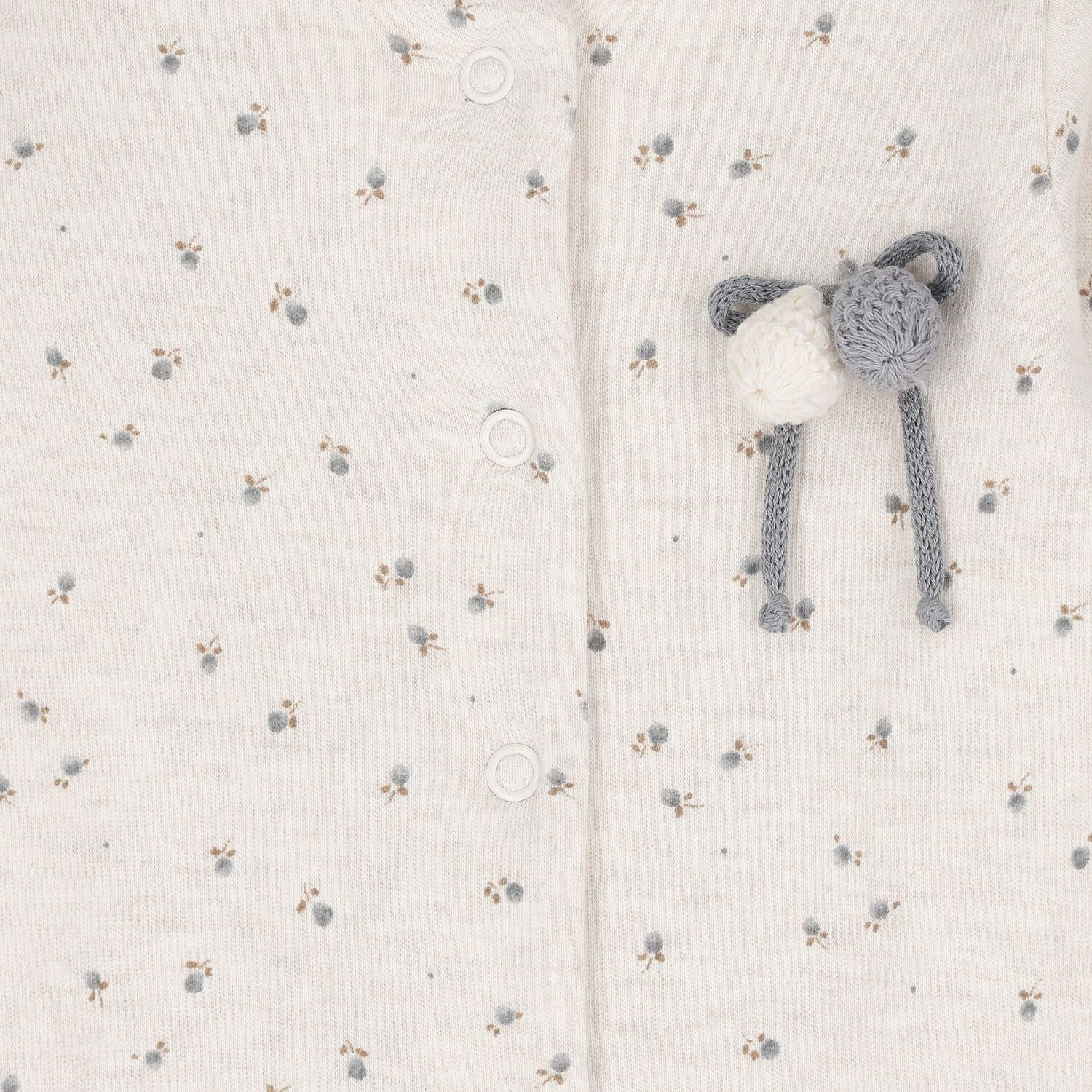 Baby Girls Beige Floral Babygrow, 1, hi-res