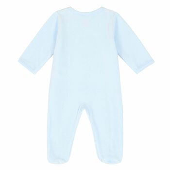 Boys Blue Velour Babygrow