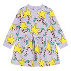 Younger Girls Purple & Yellow Star Dress, 1, hi-res
