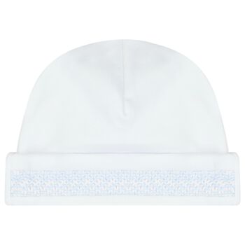 White & Blue Smocked Hat