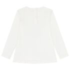 Girls Ivory Cat Long Sleeve Top, 1, hi-res