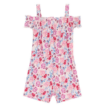 Girls Pink Floral Playsuit