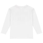 Girls White Logo Long Sleeve Top, 1, hi-res