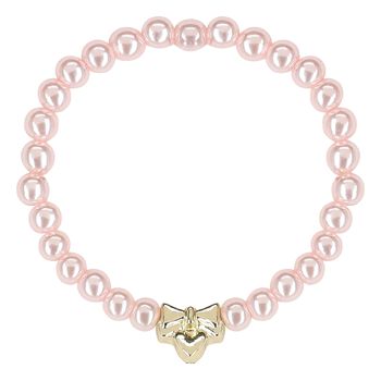 Girls Pink & Gold Beaded Bracelets (4 Pack)