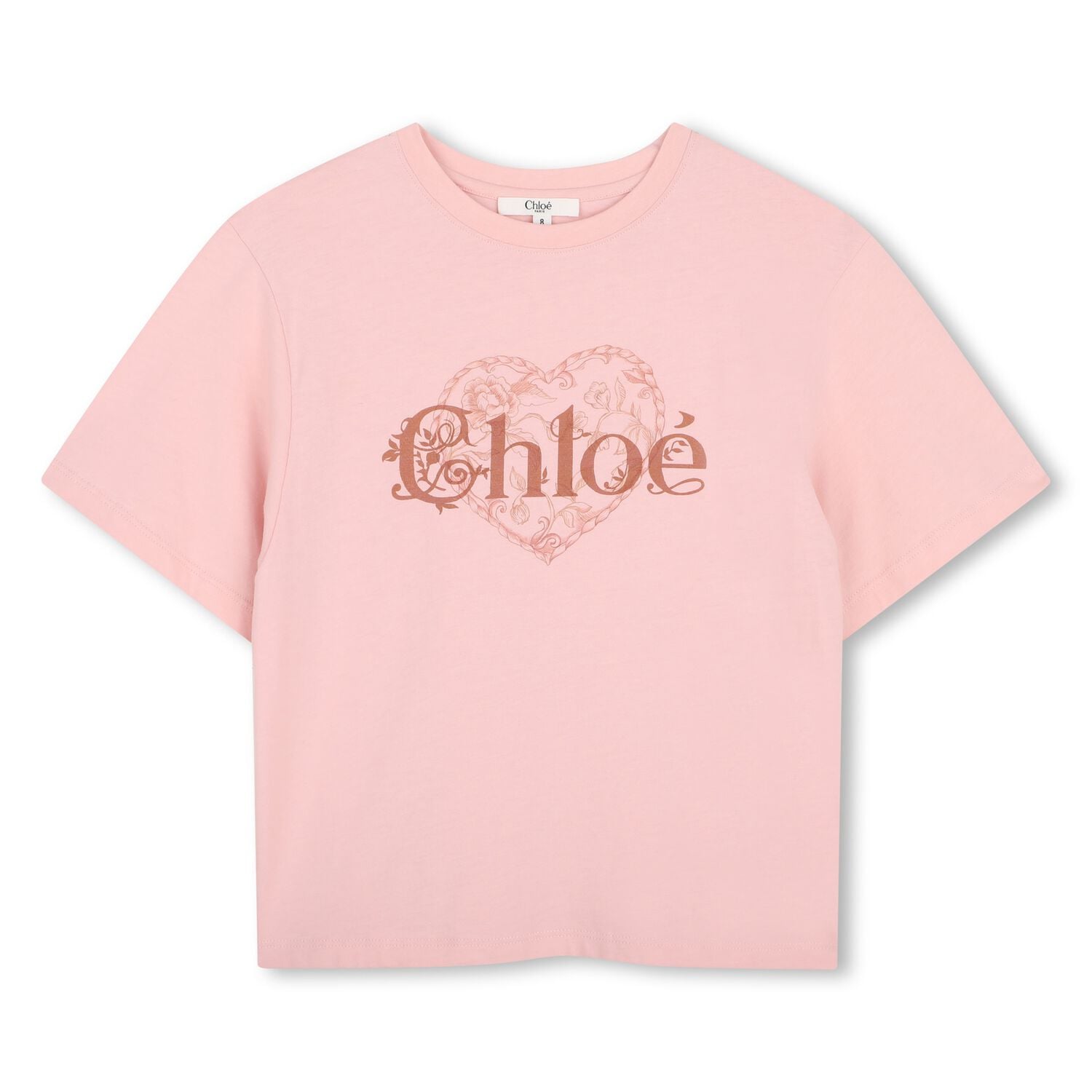 Girls Pink Heart Logo T-Shirt, 2, hi-res
